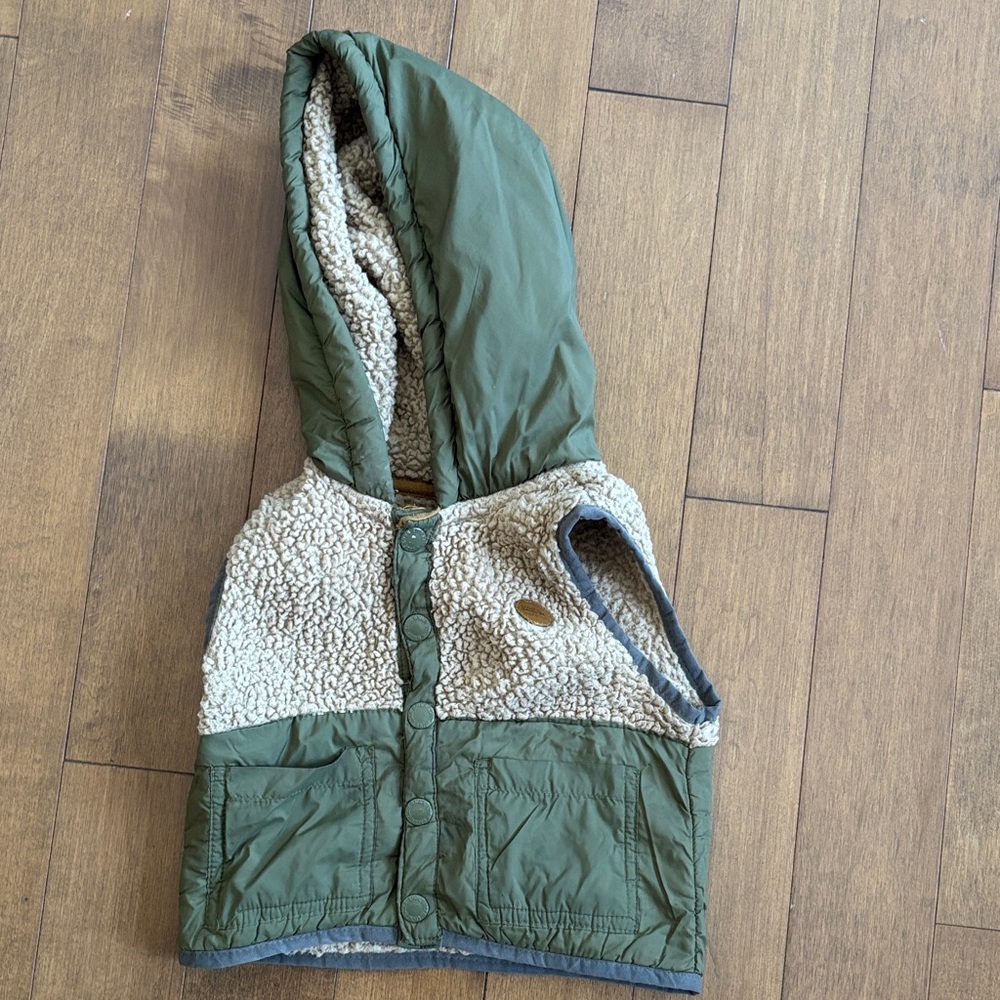 Eddie Bauer Green and Cream Kids Vest